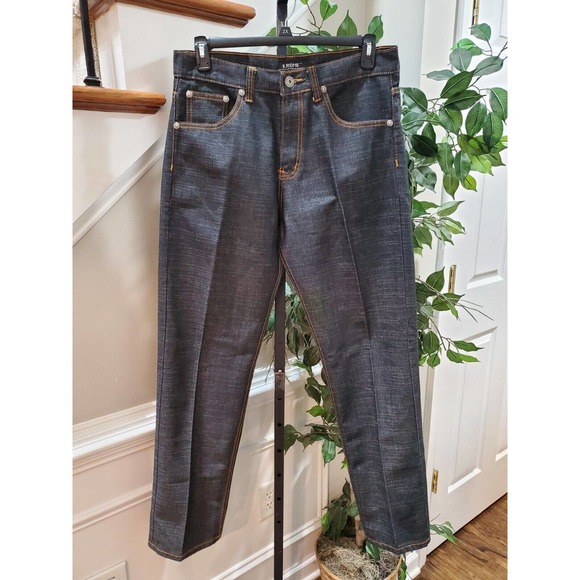 Krome Men Blue Denim Cotton High Rise Straight Fit Casual Jeans Pant Size 34/32 - Picture 1 of 12